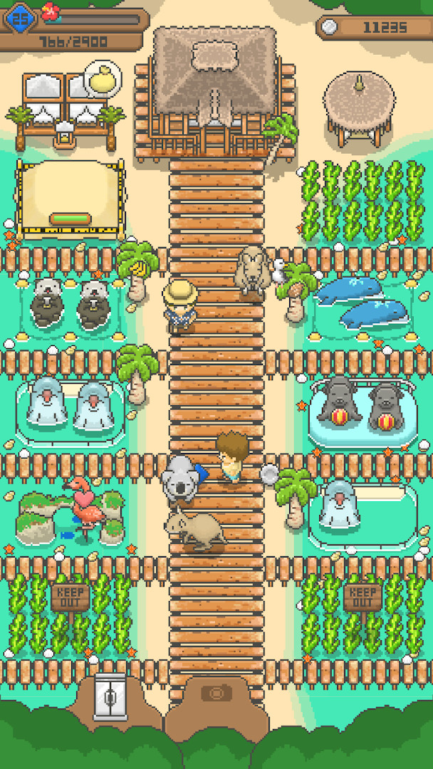 Tiny Pixel Farm animal areas: assigning sheep, cows, and pigs to different facilities.