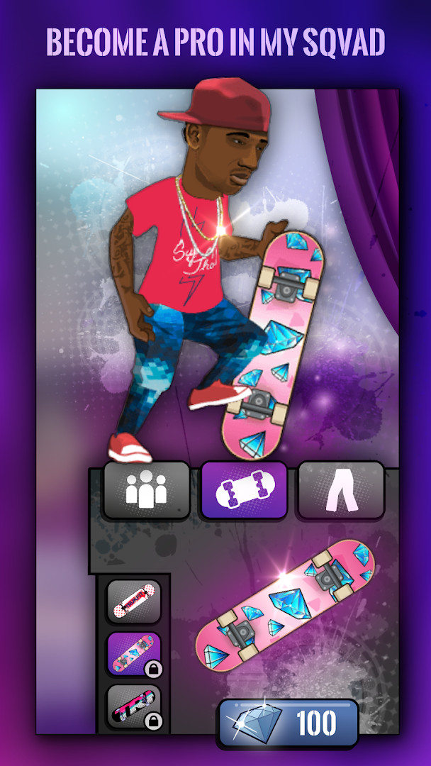 Free Weezy - Lil Wayne's Sqvad store screen for spending earnings on fresh gear and board upgrades