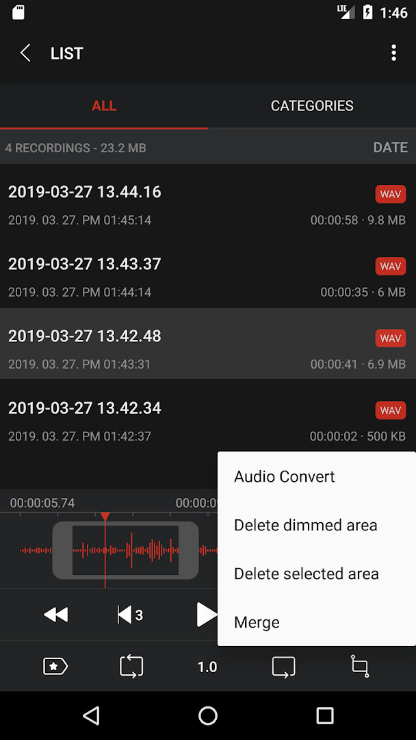 Recording notification visible while recording continues in the background
