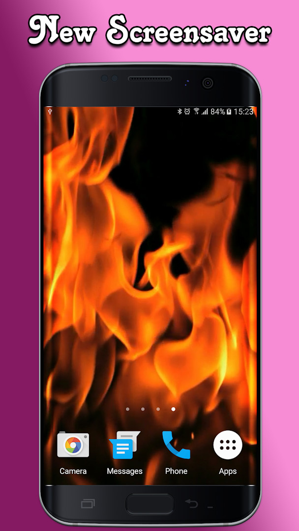 Fire Live Wallpaper preview of a high-resolution video fire wallpaper in landscape mode