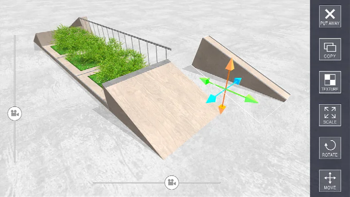 Skate Space trick list configuration screen.