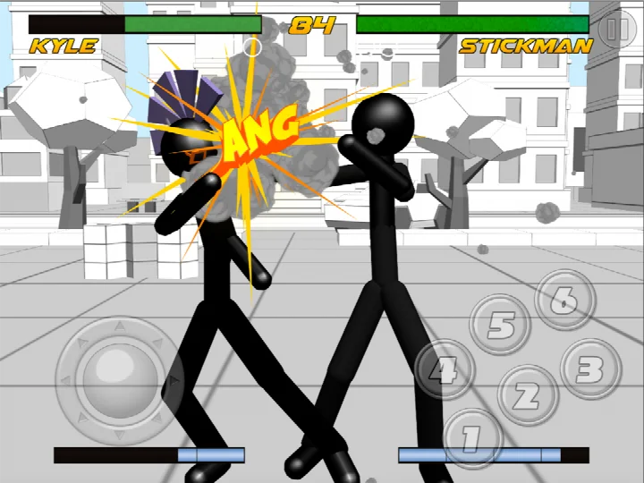 Stickman Fighting 3D cyber stickman using futuristic moves in a neon arena.