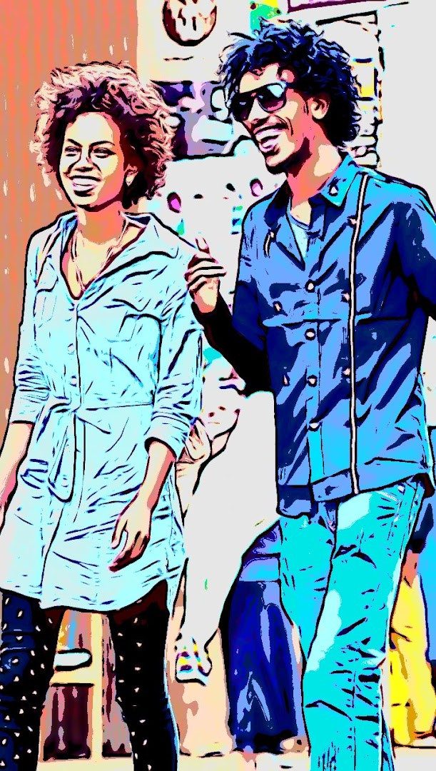 Cartoon Photo Editor before-and-after view with original photo and cartoonized result