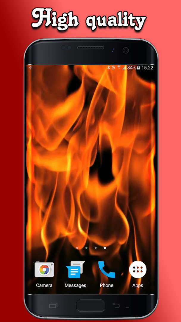 Fire Live Wallpaper settings for adjusting flame intensity and speed
