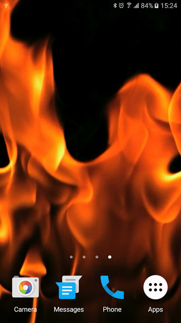 Fire Live Wallpaper demonstrating smooth OpenGL rendering with minimal battery usage