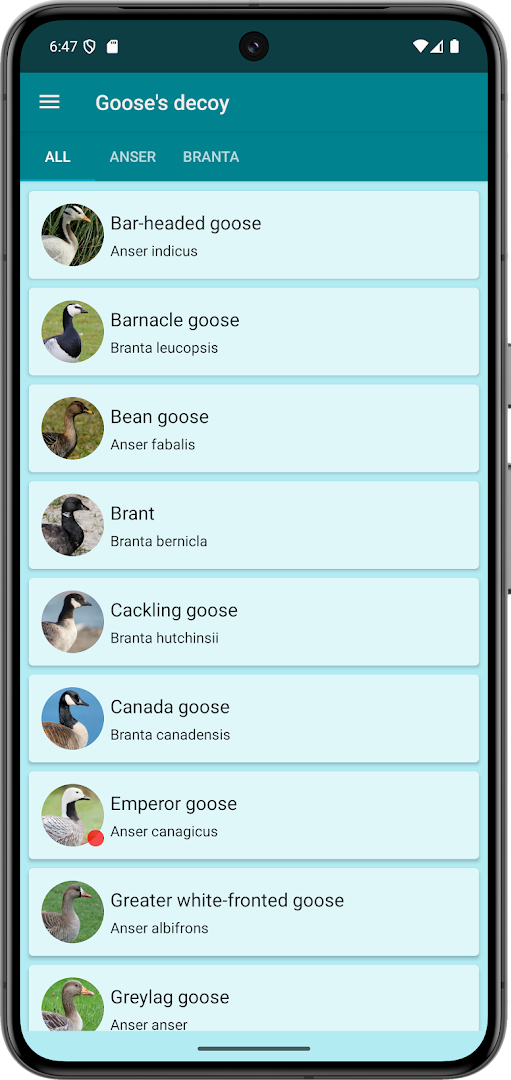 Progressive Goose Decoy manual playback mode with sound simulation controls.