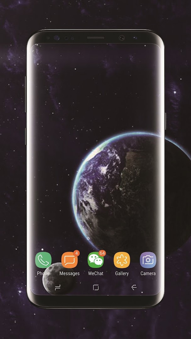 Settings screen with options to customize the Earth's appearance, including cloud layer and night lights.