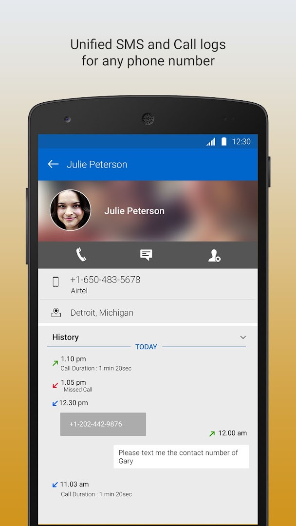 Phone to Location - Caller ID settings menu for adjusting caller ID features
