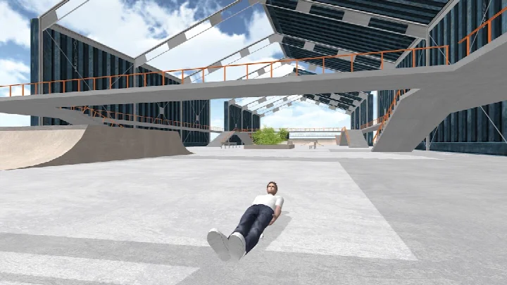 Skate Space avatar customization screen with clothing and skins.