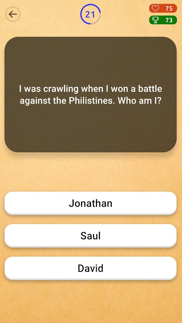 Who am I? (Biblical) quiz question with clue and timer